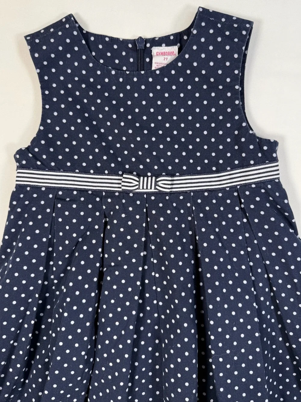 VINTAGE‎ GYMBOREE Girls Dress 2T 2003 Polka Dot Nautical Coastal Sleeveless